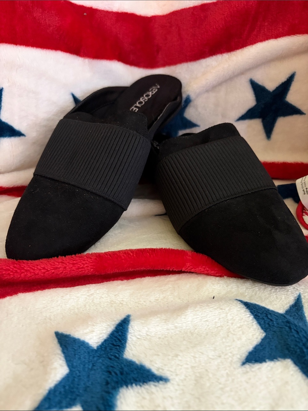 Black Slip-On  Aerosoles  Toe Mules for Women